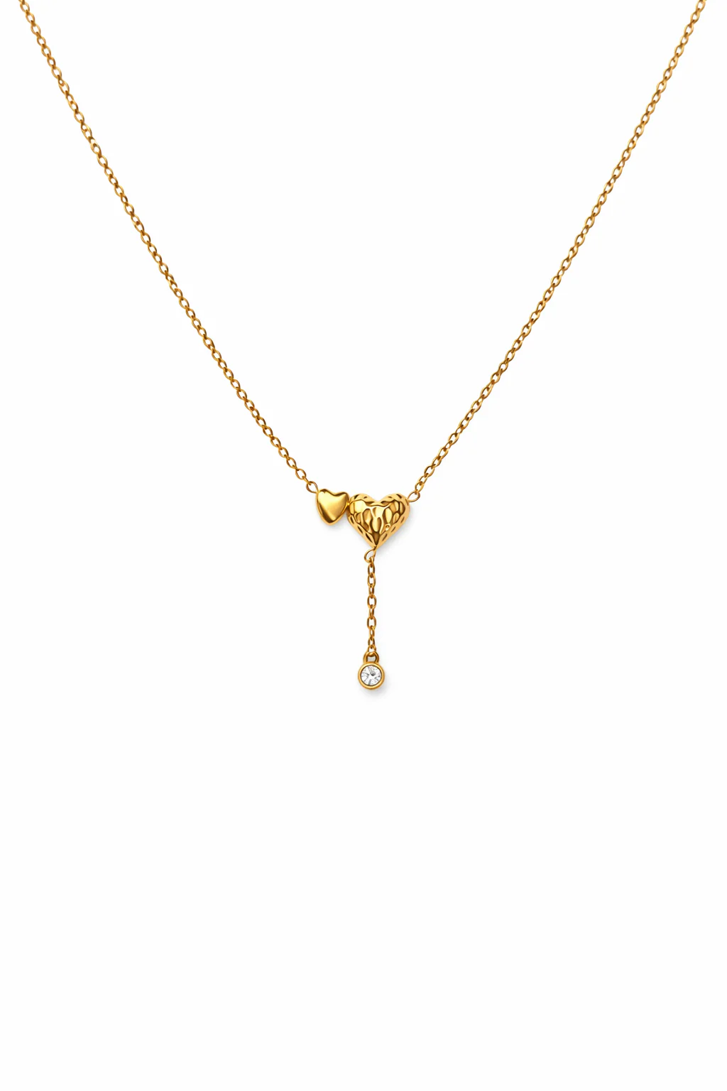 2 Heart Drop Necklace