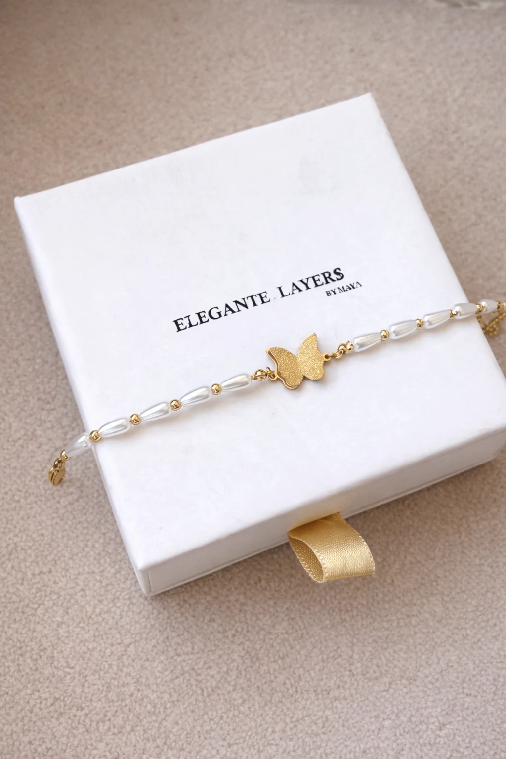 Butterfly Pearl Bracelet - Image 3