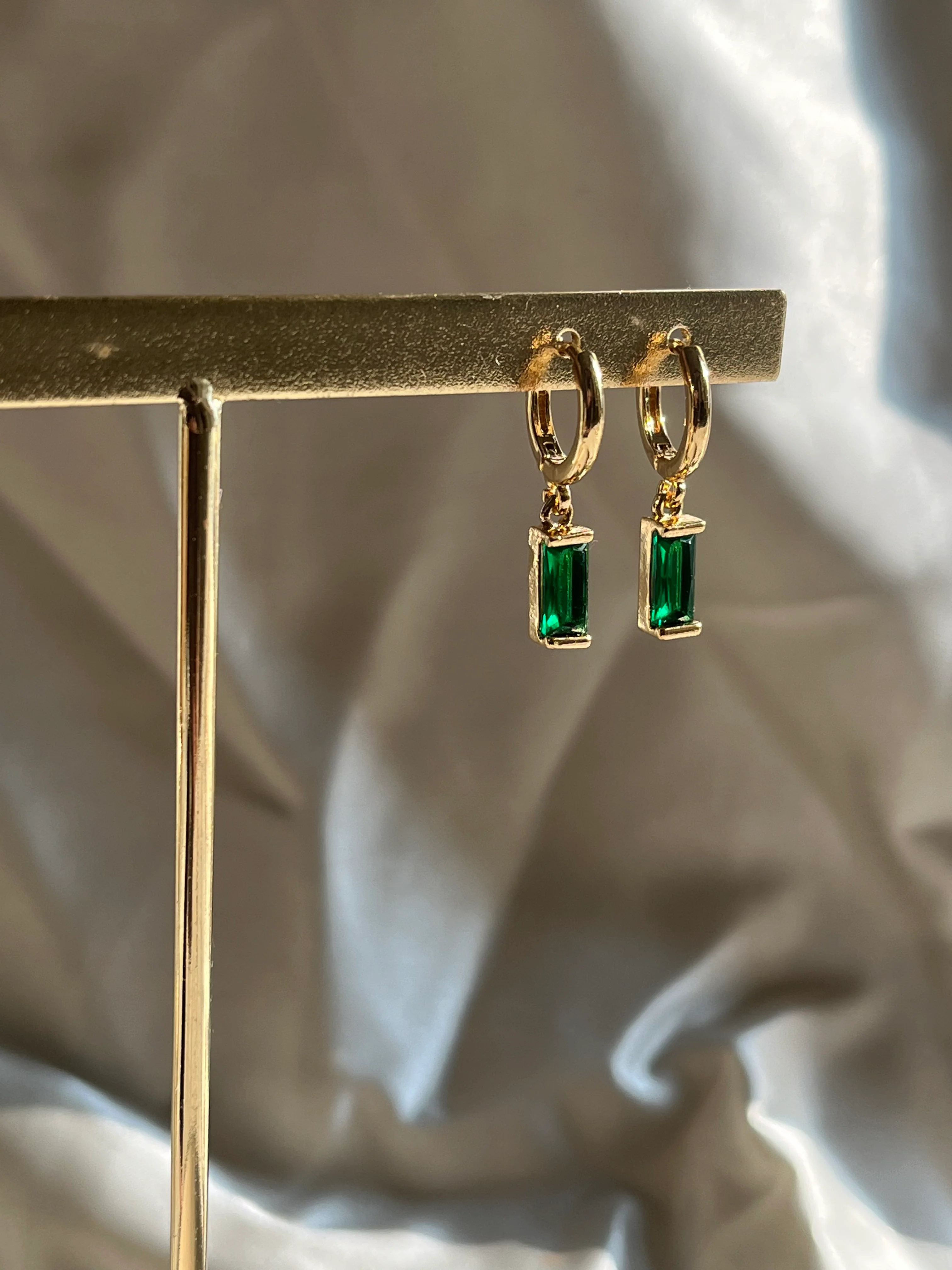 Rivera Earrings - Emerald #Rose Gold - Image 3
